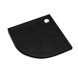 Schedline Brodzik akrylowy Sharper Black Stone 80x80x4,5 cm R55, półokrągły, Gwarancja 7 lat
